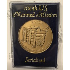 UNITED STATES OF AMERICA . N616 LIMITED EDITION MEDAL . APOLLO 100TH MANNED MISSION